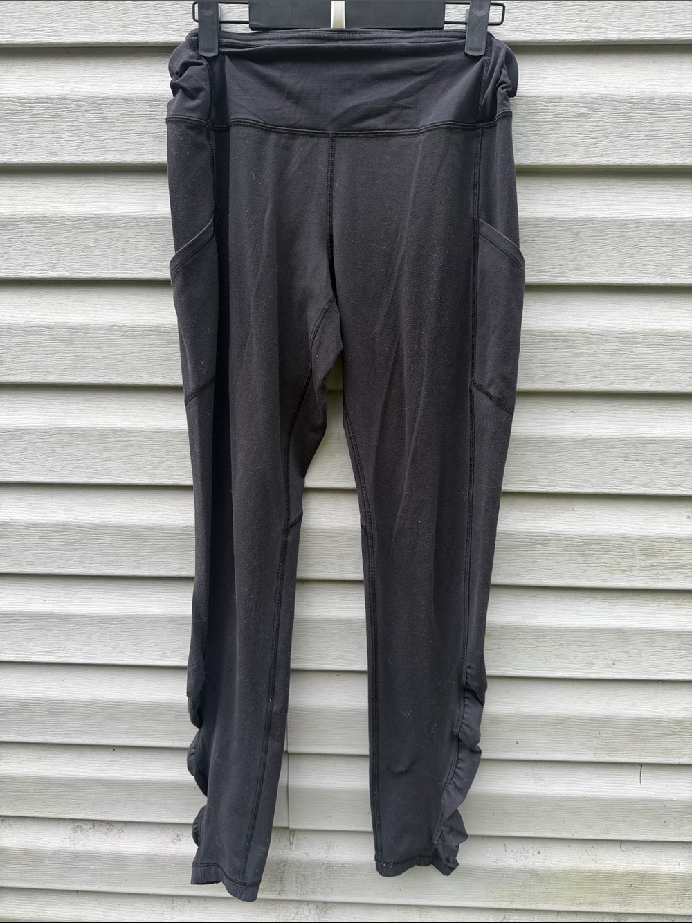 Lululemon | Black Full Length Ruched Leggings size 10